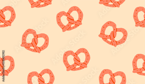 Cute pretzel pattern background vector design