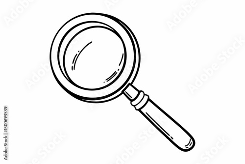 magnifying glass on white background