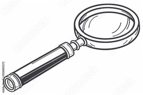 magnifying glass on white background