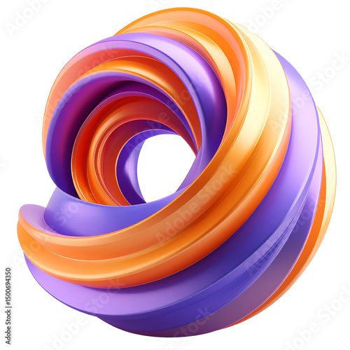 Twisting loop icon in brilliant warm tones, great for logos or UI design