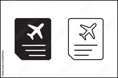 Airline Ticket Dual Style Icon