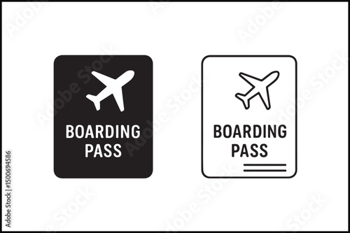 Boarding Pass Minimal Icon Design