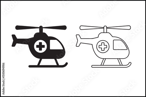 Rescue Helicopter Minimal Icon Design