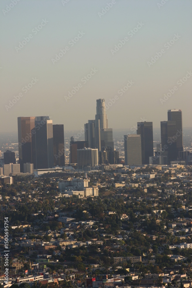 Obraz premium Los Angeles city skyline back in the 2000