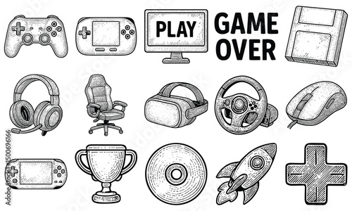 Hand Drawn Gaming Icon Set