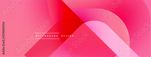 Abstract pink background. Overlapping shapes create dynamic visual effect. Modern design elements present smooth gradients.