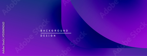 Abstract gradient background. Purple hues blend smoothly, creating modern design element. Text reads background design. Minimalist aesthetic.