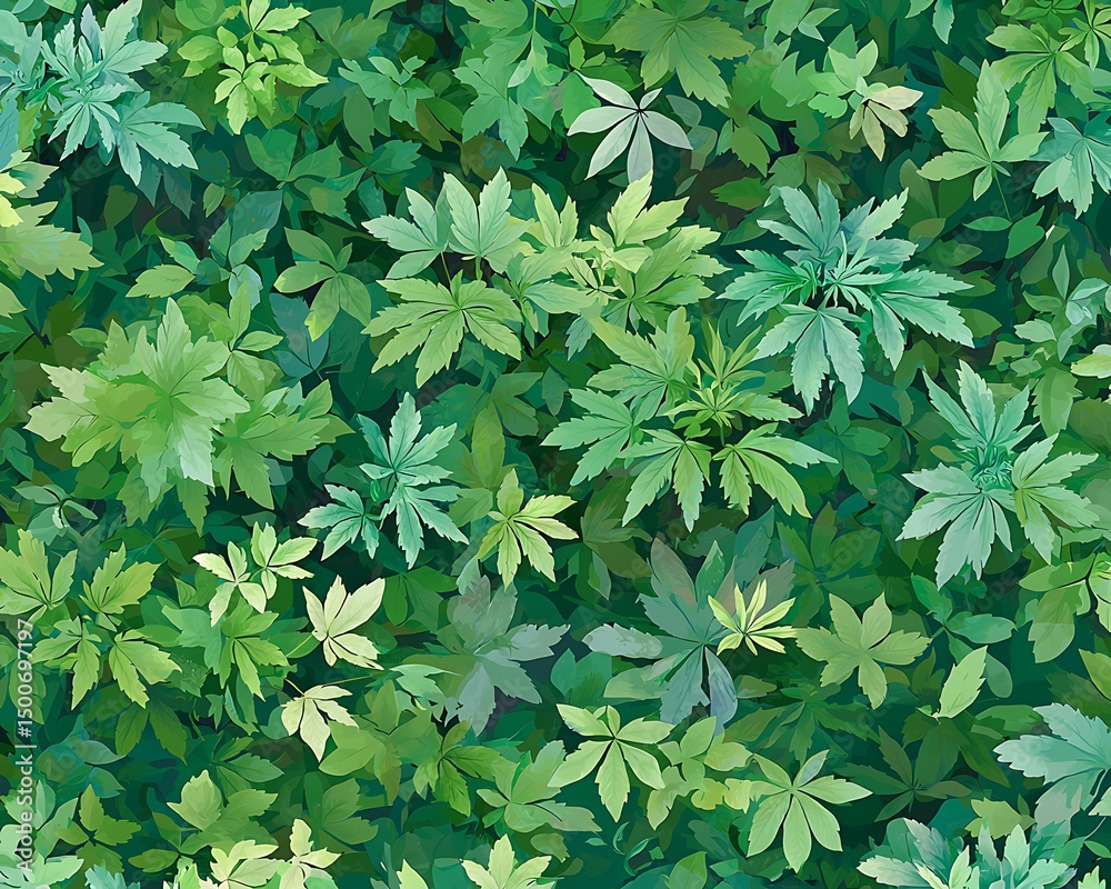 Lush green foliage pattern Lush green foliage pattern