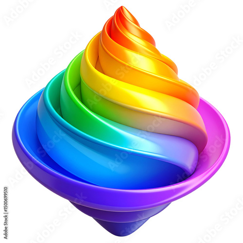 Beautiful rainbow cone shape like a unicorn horn