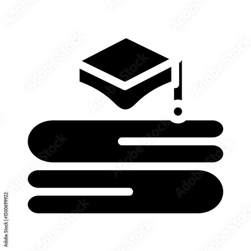 graduation cap glyph icon