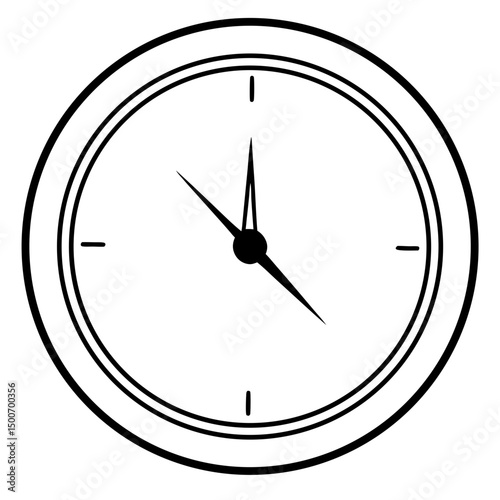 clock lineal icon with white background vector stock illustration