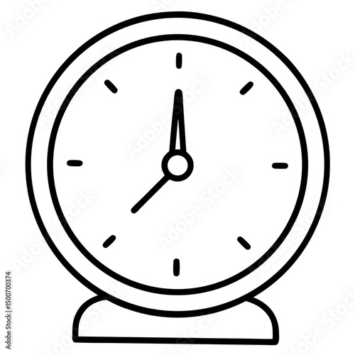clock lineal icon with white background vector stock illustration