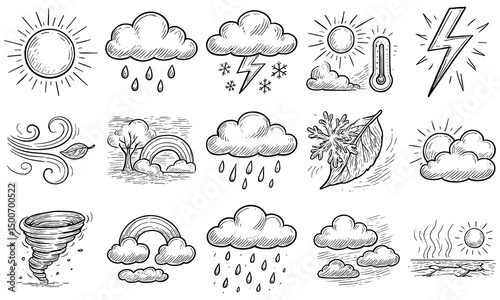 Hand Drawn Weather Icon Set
