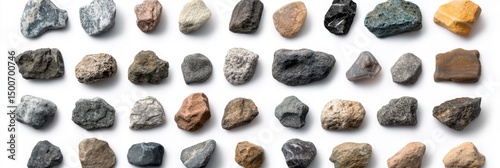 Assorted rocks of various colors and textures