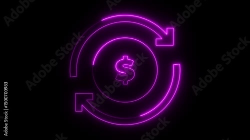 Glowing blue neon number icon with a shiny 3D design representing technology and intellectual property 4k 