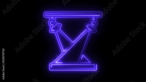 Hourglass symbol representing time and technology on a black background 4k