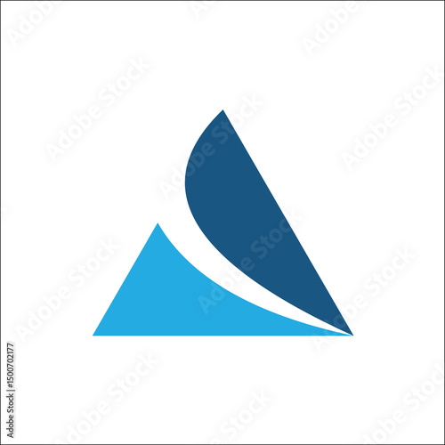 triangle vector logo template wit swoosh in A