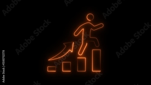 Vector illustration of man and woman holding signs including a fire emergency sign 4k video