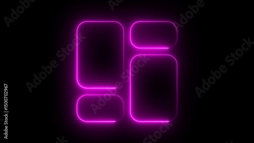 Glowing neon sign illustration on a black background for celebration or holiday design 4k video
