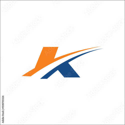 Free Download K travel initials logo vector template swoosh - GFXLoad