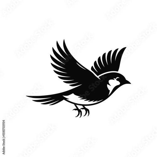 Flying cardinal bird vector artwork

