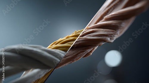 Tightly woven ropes with dynamic lighting and focus on texture.