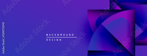 Abstract gradient design. Purple hues dominate, creating modern visual impact. Text reads background design. Minimalist aesthetic.