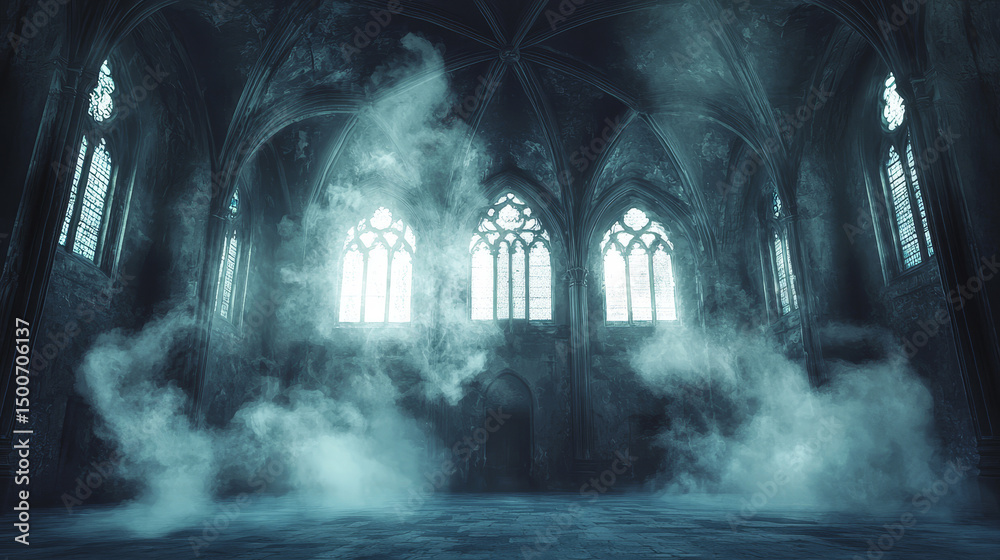 abstract renaissance empty big hall dark gothic light and smoke room abstract renaissance empty big hall dark gothic light and smoke room