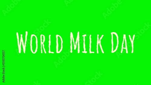 World milk day aniamtion with wiggle effect and green, background, text white color