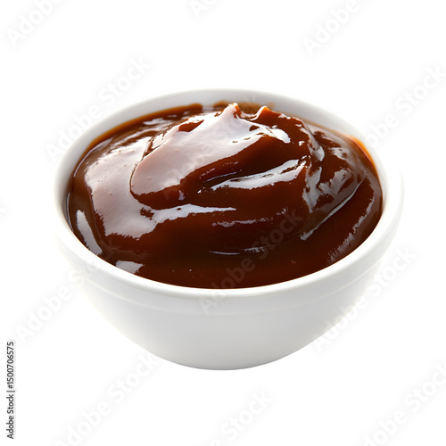Rich Brown Sauce in White Bowl Delicious Food