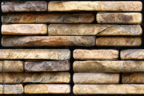 Fototapeta Naklejka Na Ścianę i Meble -  Home decorative 3d elevation wall tiles design, Seamless Ceramic Tiles Designs, Seamless Ceramic Wall tiles design Natural Stone Bricks wallpaper design Home decorative 3d elevation Background.