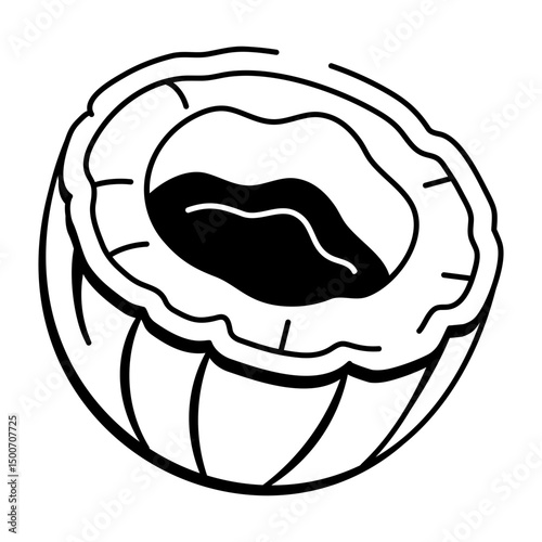 A doodle style icon of gourd bowl
