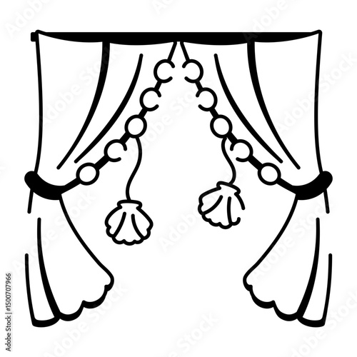 A drawing style icon of curtains
