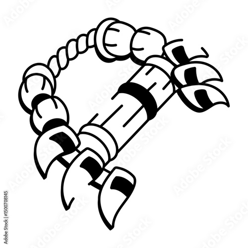 A sketchy style icon of polynesian weapon
