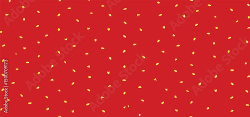 Red strawberry texture vector illustration. Seamless yellow strawberry seed pattern on a red background texture.