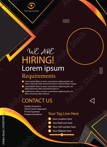 we are hiring social media poster design vector templates