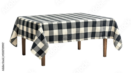 Checkered tablecloth isolated on transparent background