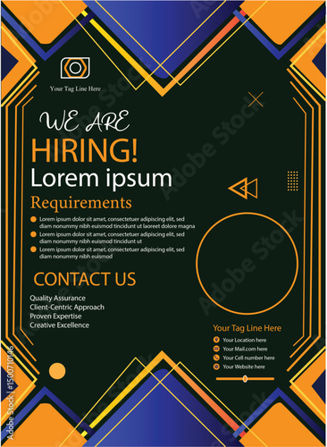 we are hiring social media poster design vector templates