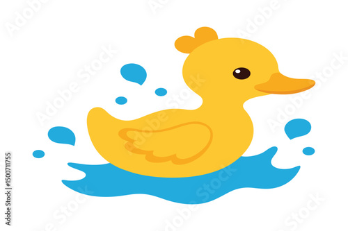 yellow rubber duck on blue background
