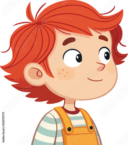 Cute Boy Character Illustration Colorful Vector Design for Kids