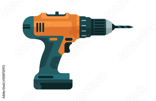 Cordless drill digital vector artwork

