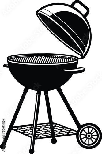 BBQ Barbeque Premium Grill Silhouette Vector