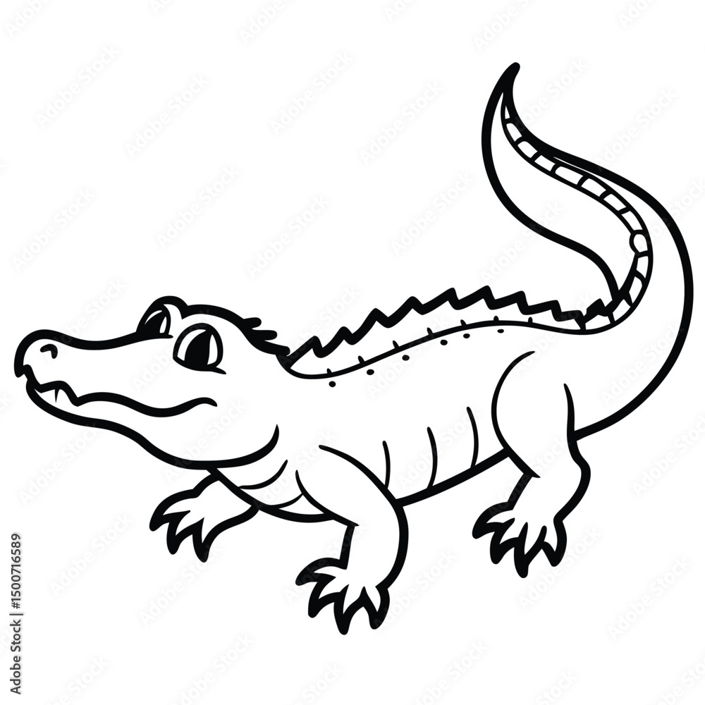 Naklejka premium crocodile isolated on white background