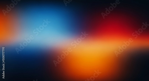 Softly blended colorful abstract backdrop with a serene blue and fiery red-orange gradient, perfect for digital use