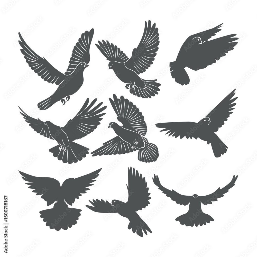 Obraz premium Dove Silhouette vector illustration