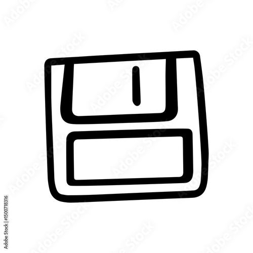 Floppy disk doodle vector icon