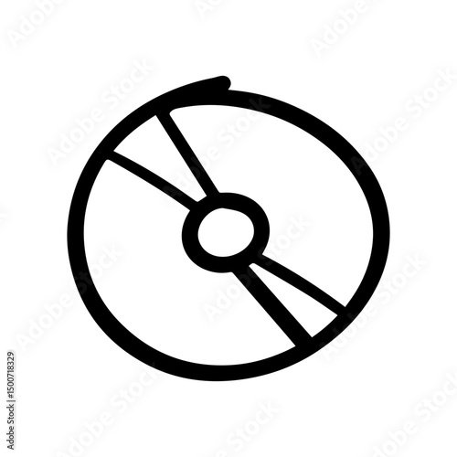 Compact disk doodle vector icon