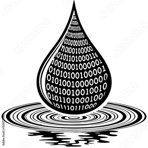 Digital Transformation Liquid Drop Icon vector illustration