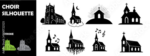 Choir Silhouette Vector Set – Singing Group, Music Ensemble, and Performance Icons
