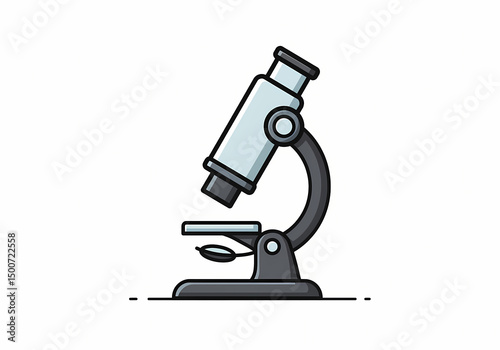 Microscope Illustration Science Lab Research Vector Clipart isolated on transparent background